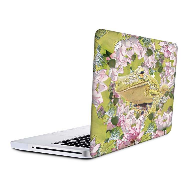 3D Frog and Flowers Pattern Plastic Case + Screen Protector + US Version Silicone Keyboard Film for Macbook Pro 13.3 with Retina Display-6