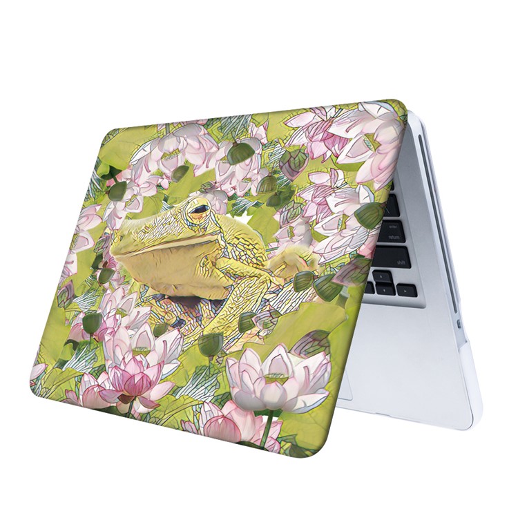 3D Frog and Flowers Pattern Plastic Case + Screen Protector + US Version Silicone Keyboard Film for Macbook Pro 13.3 with Retina Display-7