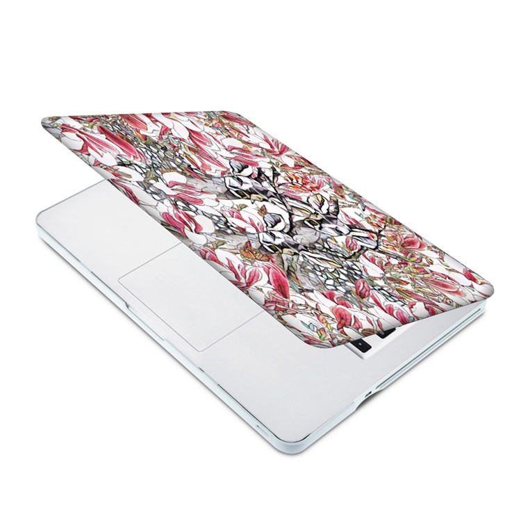 3D Sika Deer and Flowers Pattern Screen Protector + Hard Cover Case + US Version Silicone Keyboard Film for MacBook Pro 15-inch (2016)-4