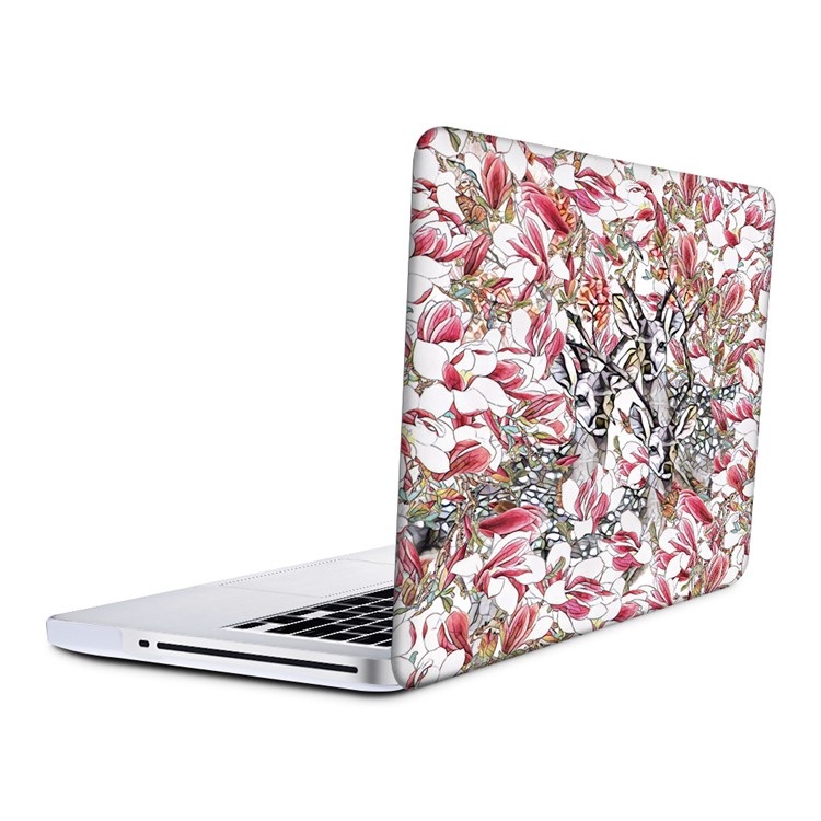 3D Sika Deer and Flowers Pattern Screen Protector + Hard Cover Case + US Version Silicone Keyboard Film for MacBook Pro 15-inch (2016)-7