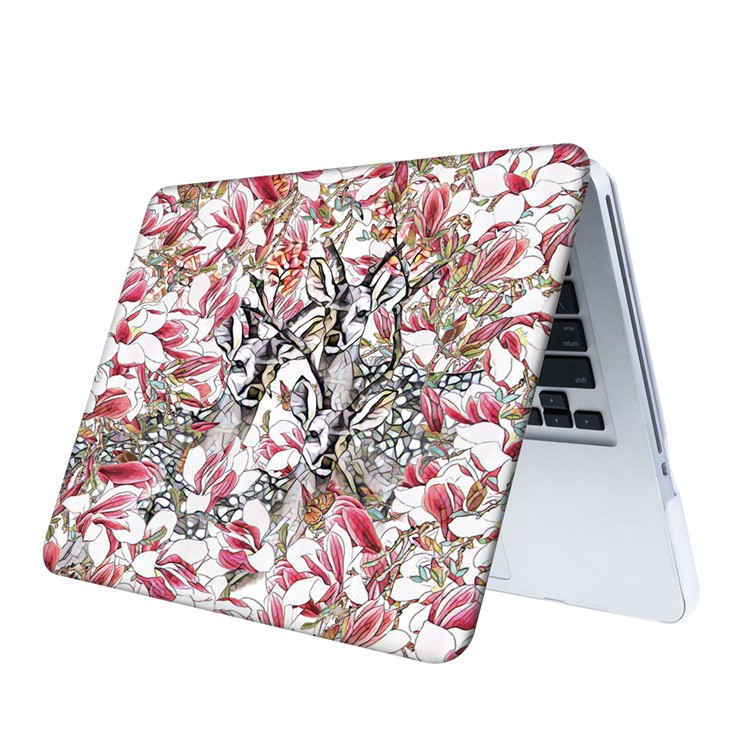 3D Sika Deer and Flowers Pattern Screen Protector + Hard Cover Case + US Version Silicone Keyboard Film for MacBook Pro 15-inch (2016)-8