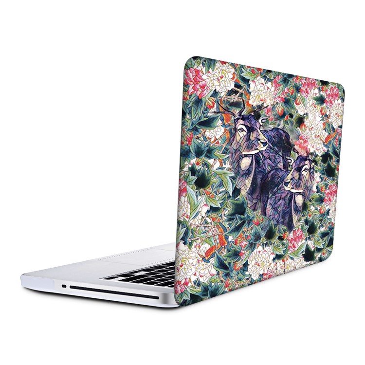 3D Flowers and Sika Deer Pattern Hard Case + Screen Protector + US Version Silicone Keyboard Film for MacBook Pro 15.4 inch with Retina Display-4