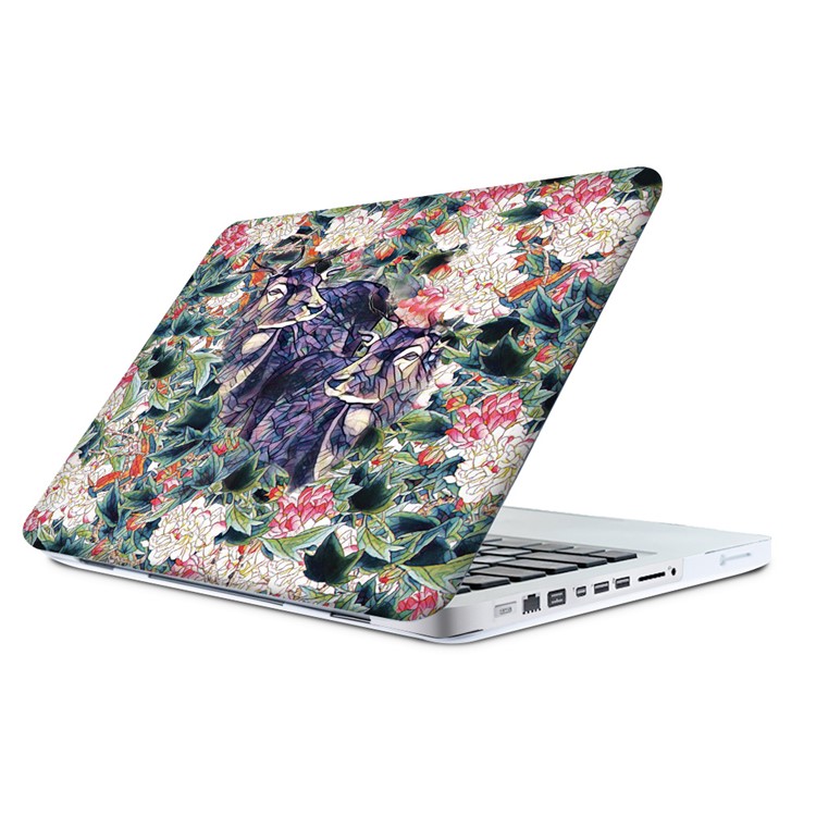 3D Flowers and Sika Deer Pattern Hard Case + Screen Protector + US Version Silicone Keyboard Film for MacBook Pro 15.4 inch with Retina Display-5