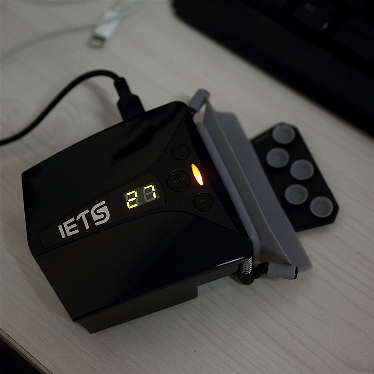 IETS GT102 LED Display USB High Speed Cooling Fan Cooler Air Extracting Turbo Radiator for Laptop - Black-4