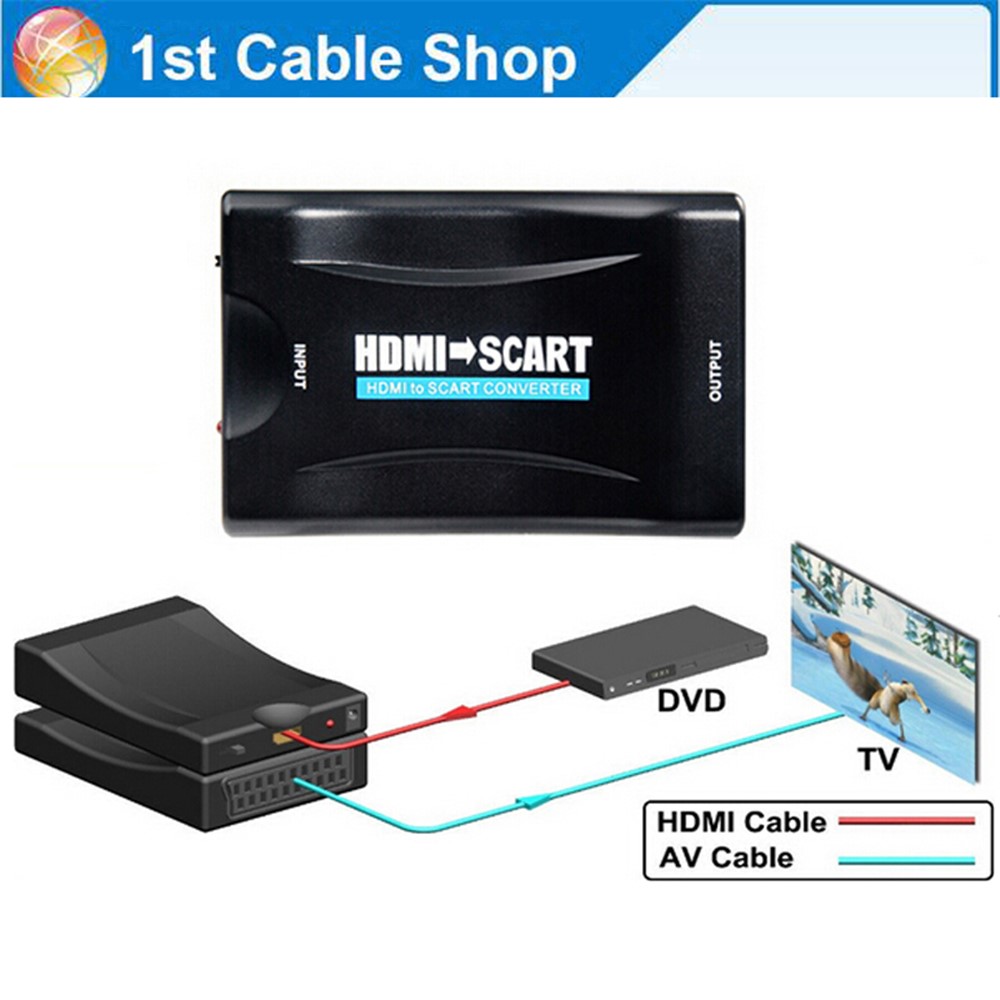 HDMI Zu SCART Adapter 1080p Video Audio Konverter Scaler Smartphone STB DVD Video Audio HDMI Konverter-1