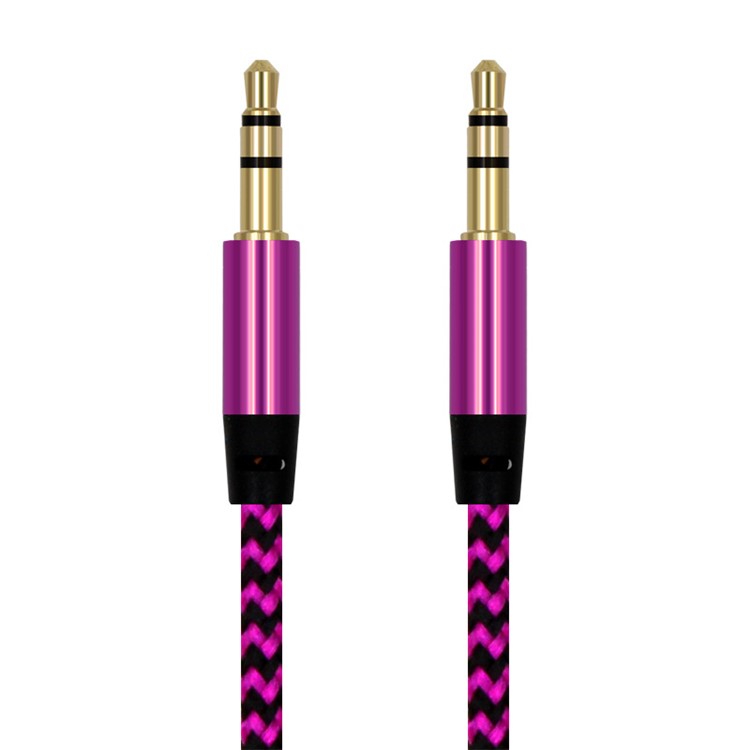 

1m Woven Texture Male to Male 3.5mm Audio Cable for Phones, Tablets, PC devices - Rose, Galaxy S8