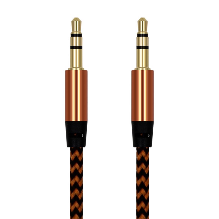 

3.5mm Male to Male 1m Woven Audio Cable for Phones, Tablets, PC devices - Gold Color, Galaxy S8