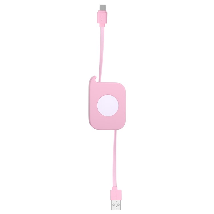 

MOMAX Easy Link Tape Measure Style Type-C Retractable USB Cable for Samsung S8, Huawei P10 etc. - Pink, Galaxy S8
