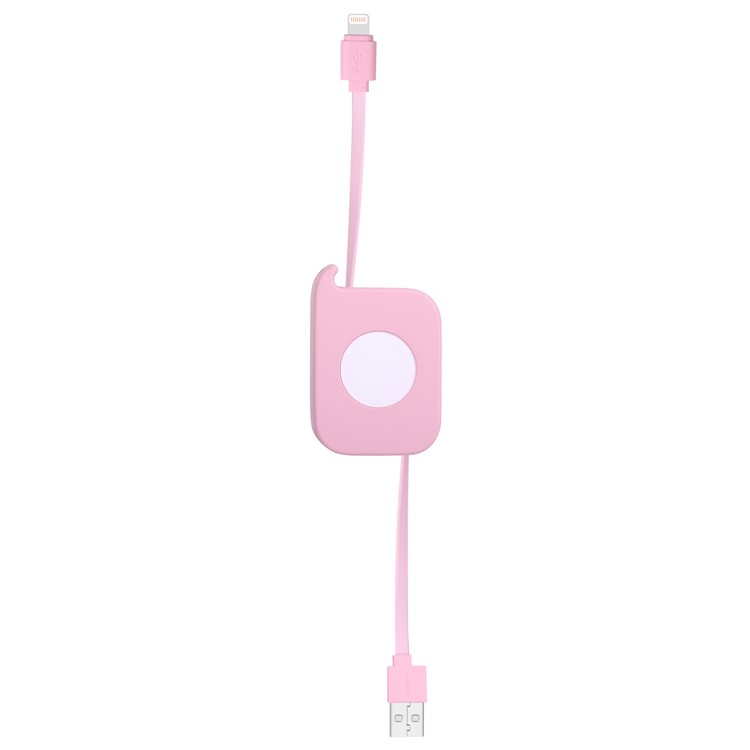 Momax легкая ссылка mfi молния 8pin выдвижной usb-кабель для iphone 7/7 плюс и т. д. - розовый