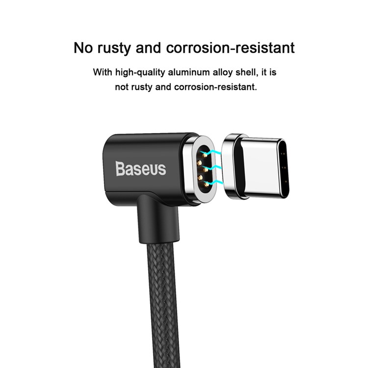 BASEUS 20V 4.3A 1.5M Type-C Magnet Charging Cable (Side Insert) for Macbook / Notebook - Black-7