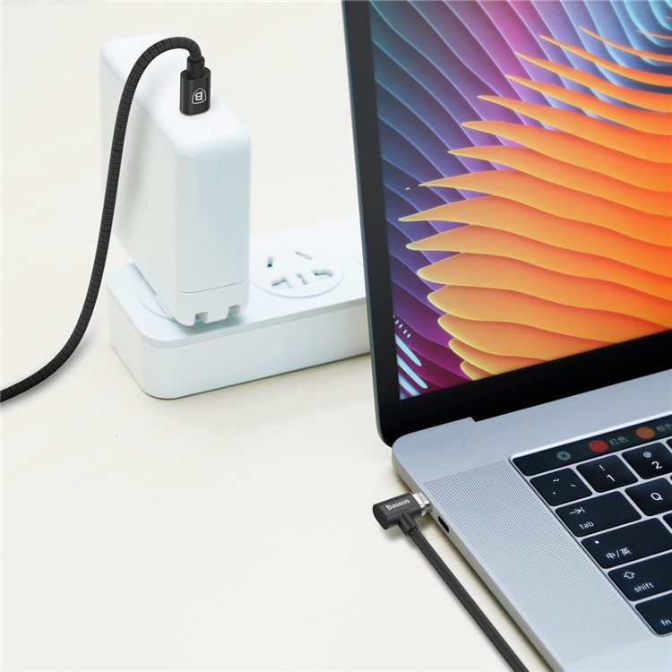 BASEUS 20V 4.3A 1.5M Type-C Magnet Charging Cable (Side Insert) for Macbook / Notebook - Black-9