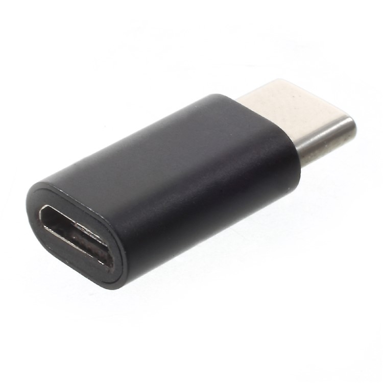 Male Type-C to Micro USB Female Converter Adapter for Samsung Huawei etc - Black-1