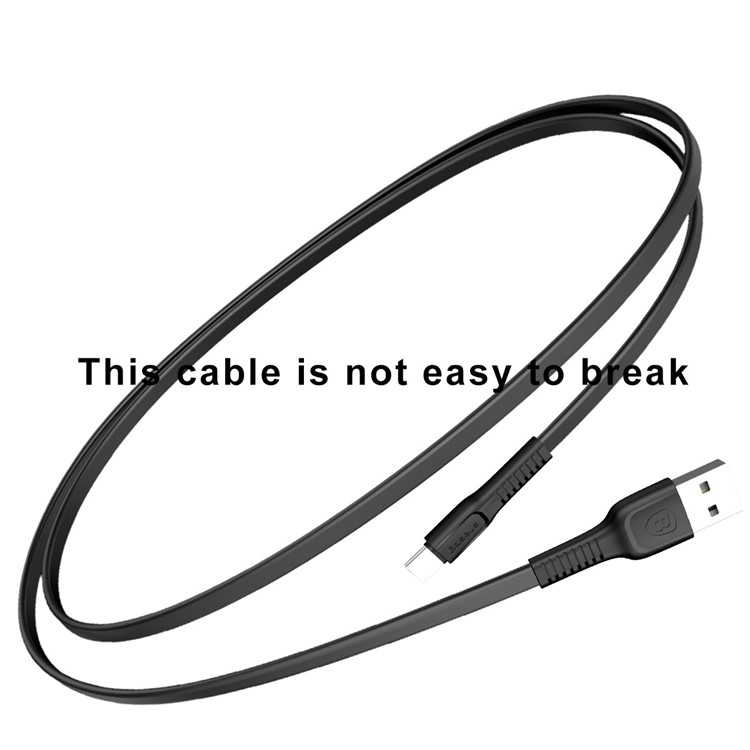 BASEUS Tough Serie 2A USB Kabeltyp-C Daten Sync Charge für Galaxy A7 (2017), etc. (1m) - Schwarz-1