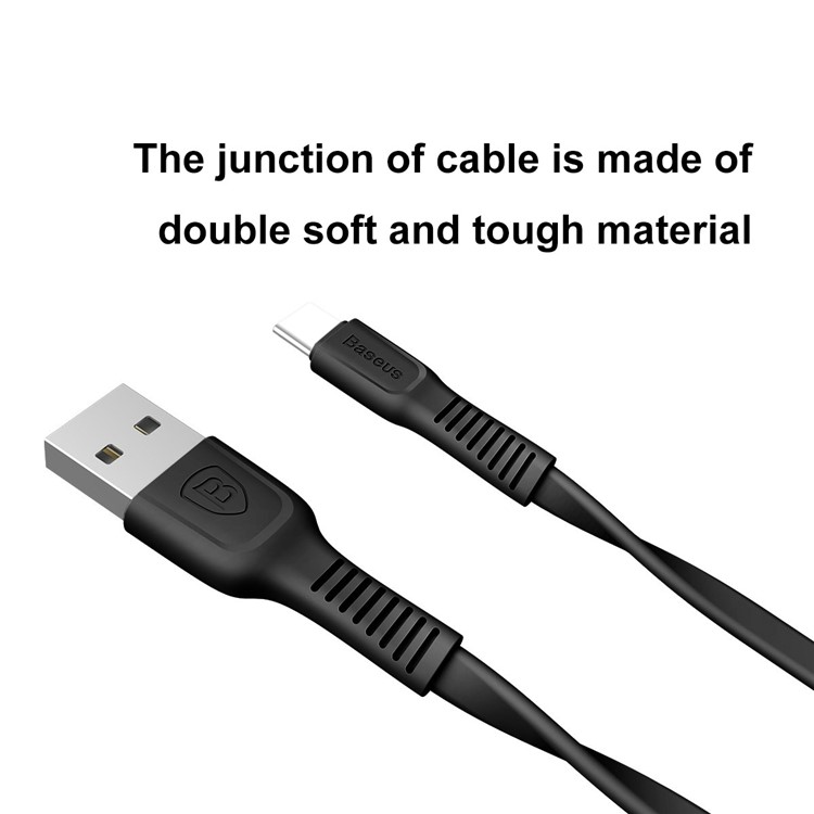 BASEUS Tough Serie 2A USB Kabeltyp-C Daten Sync Charge für Galaxy A7 (2017), etc. (1m) - Schwarz-4