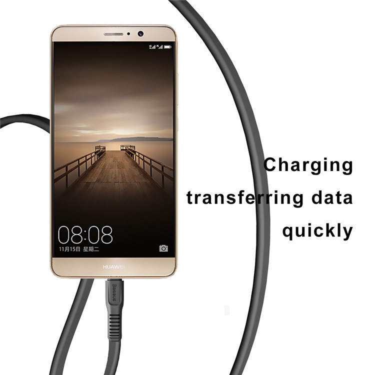 BASEUS Tough Serie 2A USB Kabeltyp-C Daten Sync Charge für Galaxy A7 (2017), etc. (1m) - Schwarz-5