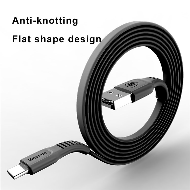 BASEUS Tough Serie 2A USB Kabeltyp-C Daten Sync Charge für Galaxy A7 (2017), etc. (1m) - Schwarz-7