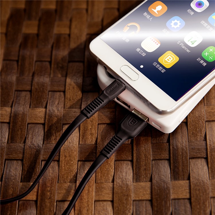 BASEUS Tough Serie 2A USB Kabeltyp-C Daten Sync Charge für Galaxy A7 (2017), etc. (1m) - Schwarz-9