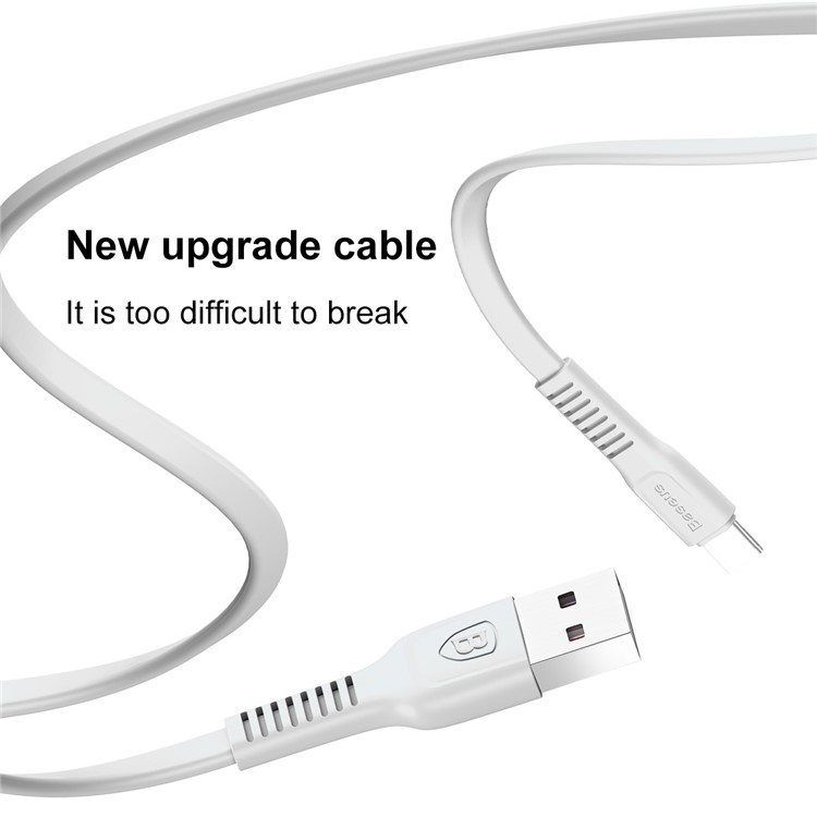BASEUS Tough Series 2A Tipo-C Cabo USB Carregamento de sincronização de dados para Galaxy A7 (2017), etc.. (1m) - branco-3