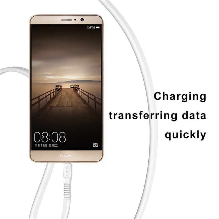 BASEUS Tough Series 2A Tipo-C Cabo USB Carregamento de sincronização de dados para Galaxy A7 (2017), etc.. (1m) - branco-5