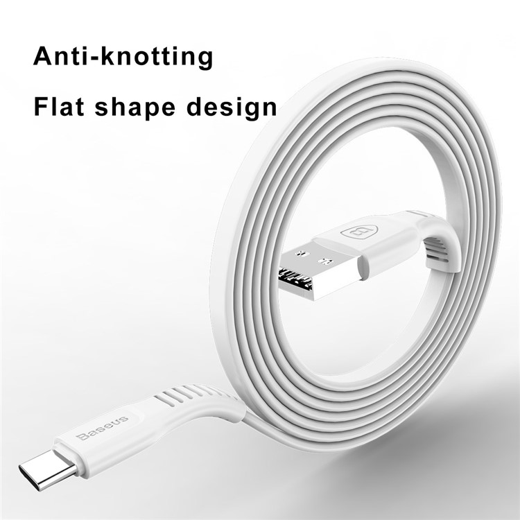 BASEUS Tough Series 2A Tipo-C Cabo USB Carregamento de sincronização de dados para Galaxy A7 (2017), etc.. (1m) - branco-7