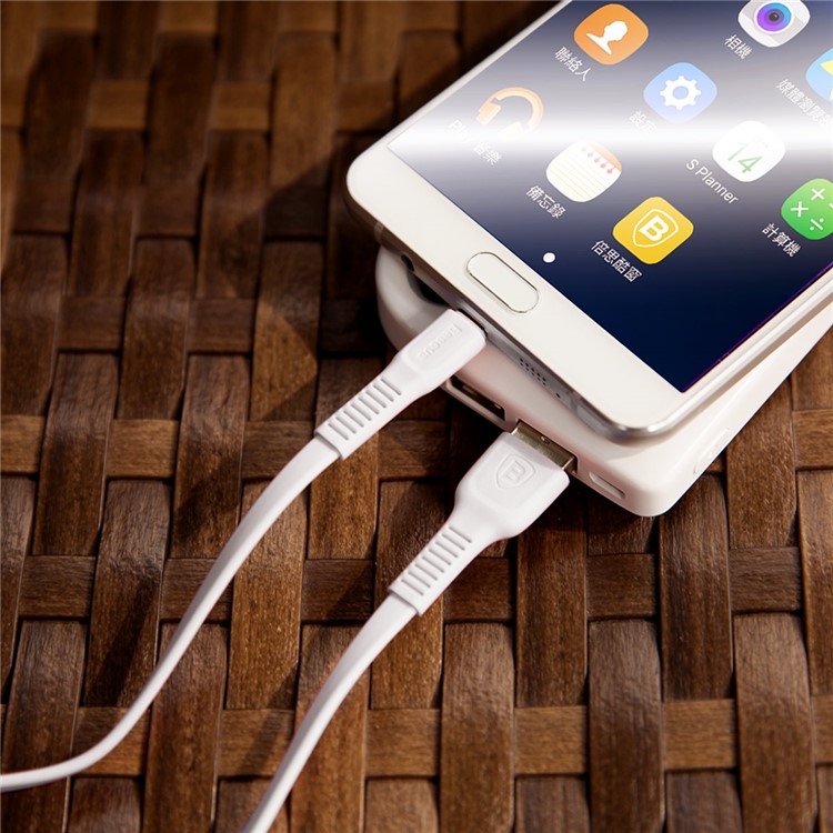 BASEUS Tough Series 2A Tipo-C Cabo USB Carregamento de sincronização de dados para Galaxy A7 (2017), etc.. (1m) - branco-9