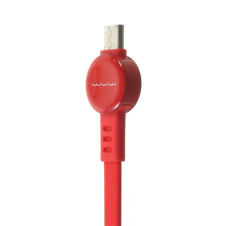 WUW-X40 1M Candy Series Micro USB Data Sync Charging Cord Cable for Samsung Huawei etc - Red-6