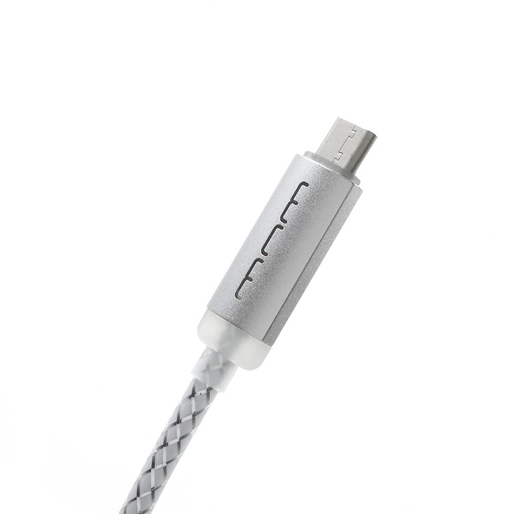 WUW X46 1M 2.4A LED Light Type-C USB Data Sync Charging Cable for for Samsung S8 / OnePlus 5 etc - Silver-5