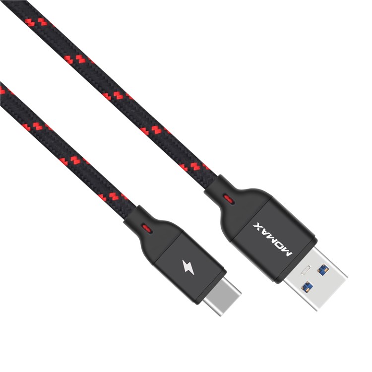 MOMAX Woven Pattern USB Type-C Cable Data Sync Charging Cable for Samsung HTC LG Huawei - Black-3