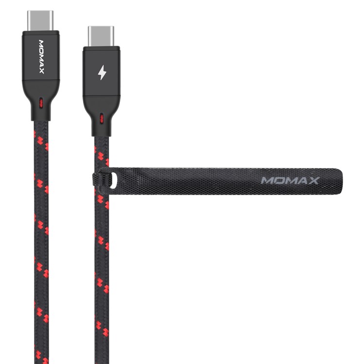 MOMAX Woven Pattern Type-C USB-C to USB-C Data Sync Charging Cable for Samsung HTC LG Huawei - Black-2