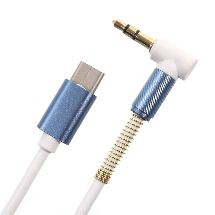 Tipo-C Cable de audio Tipo-C macho a cable de audio enchufable de 3.5 mm para Samsung Note 8 / S8, etc. - Azul-1