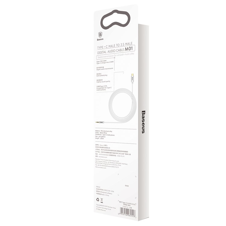 Cable De Audio AUX BASEUS M01 1.2M Tipo-c A 3.5mm - Color Plata-7