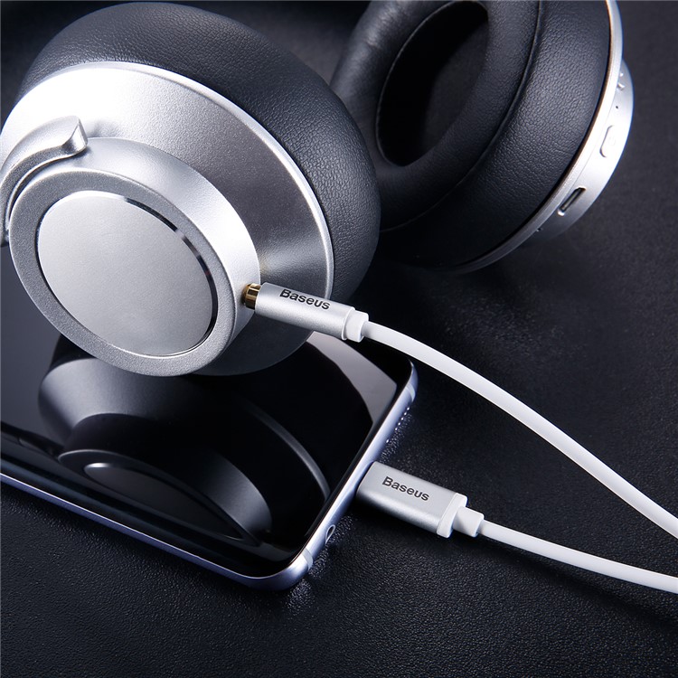 Cable De Audio AUX BASEUS M01 1.2M Tipo-c A 3.5mm - Color Plata-8