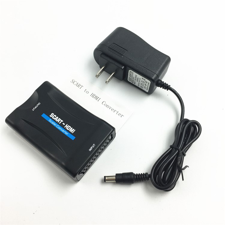 SCART to HDMI Video Audio Converter Scaler Phone CRT DVD SKY Box PS3 1080P - EU Plug-1