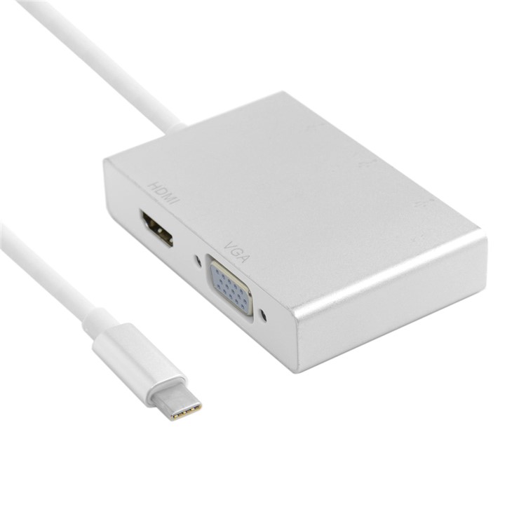 USB-C USB 3.1 Type-C to HDMI Digital AV & VGA & USB HUB OTG Adapter for Laptop Macbook Pro-5