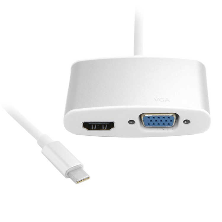 USB 3.1 Type C USB-C to HDMI 4K 30Hz & VGA 1080P Adapter for Laptop & Macbook Pro & Monitor HDTV-1