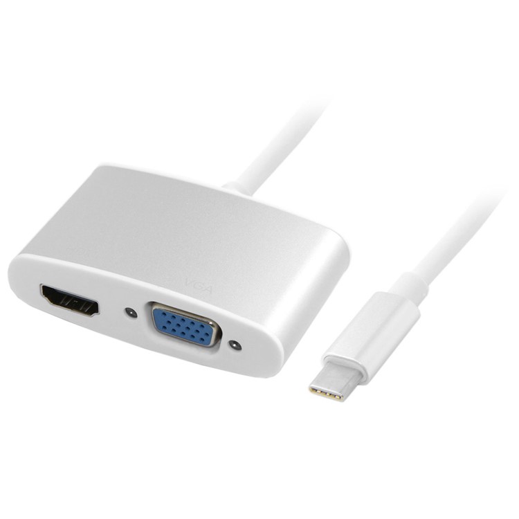 USB 3.1 Type C USB-C to HDMI 4K 30Hz & VGA 1080P Adapter for Laptop & Macbook Pro & Monitor HDTV-2