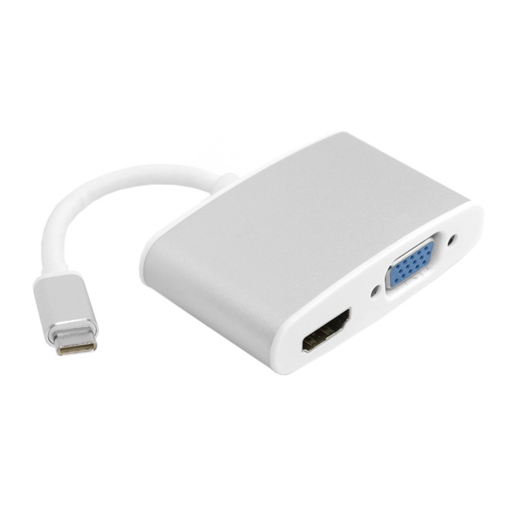 USB 3.1 Type C USB-C to HDMI 4K 30Hz & VGA 1080P Adapter for Laptop & Macbook Pro & Monitor HDTV-3