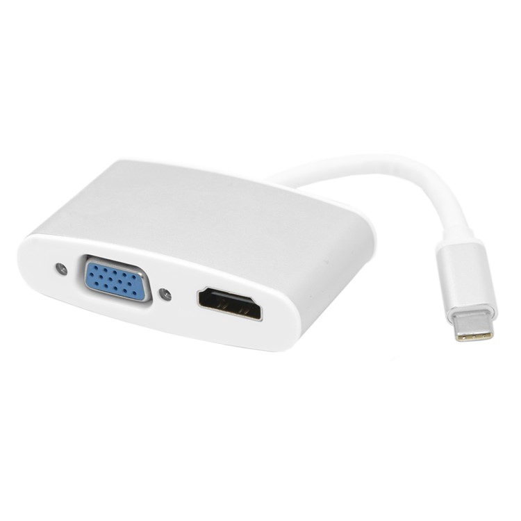 USB 3.1 Type C USB-C to HDMI 4K 30Hz & VGA 1080P Adapter for Laptop & Macbook Pro & Monitor HDTV-5