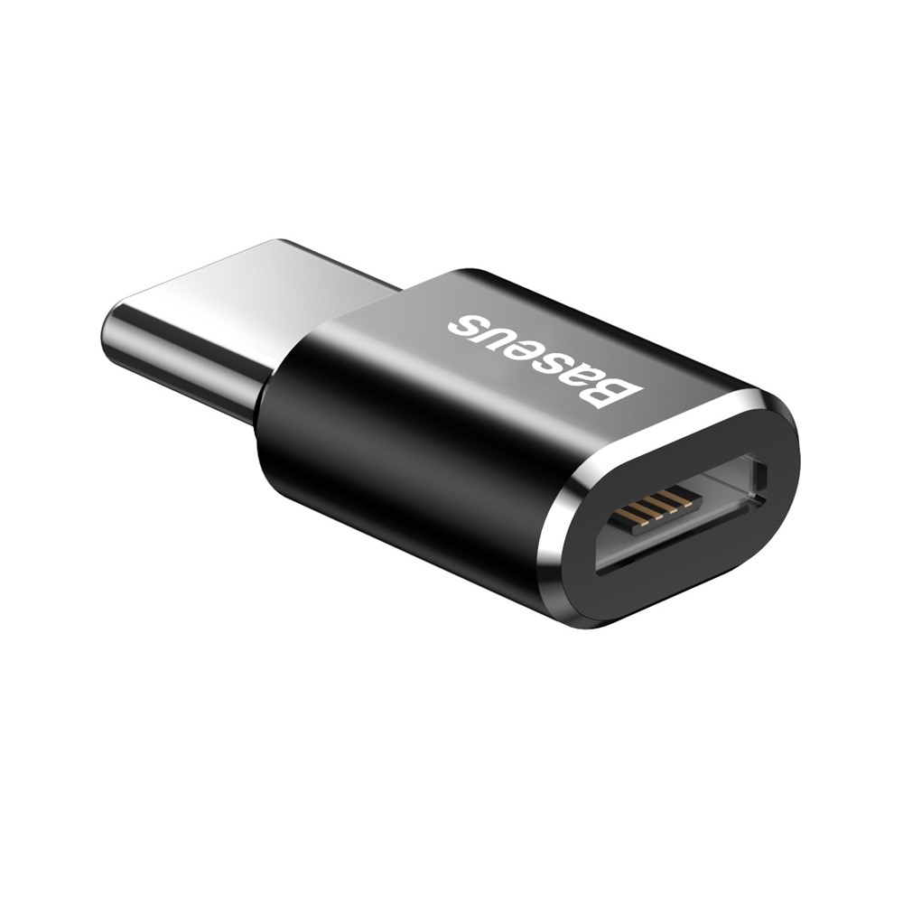 BASEUS Mini Micro USB Female to Type-c Male Adapter Converter - Black-5