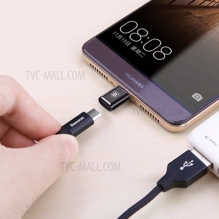 BASEUS Mini Micro USB Female to Type-c Male Adapter Converter - Black-8