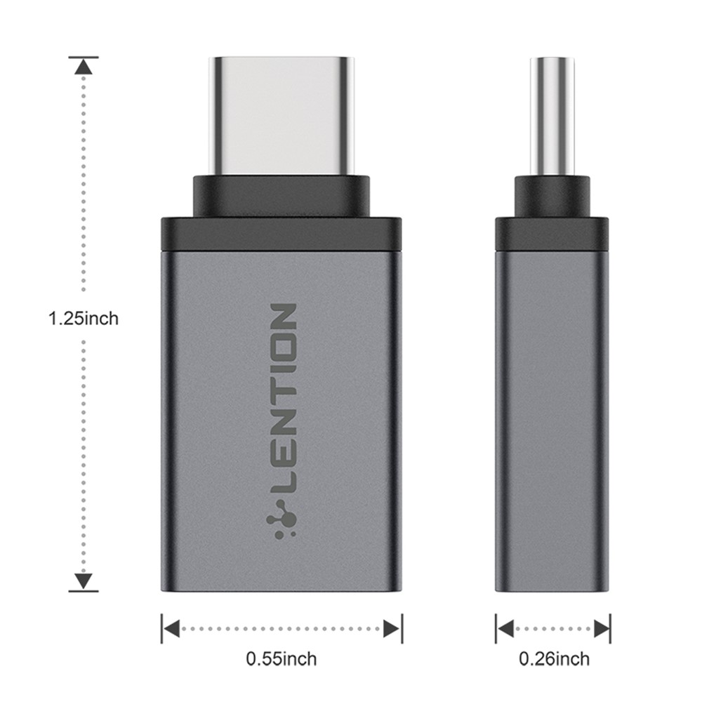 Lentier C3 Typ C zu USB 3,0 5 Gbit / s Schnellübertragungswandleradapter - Grau