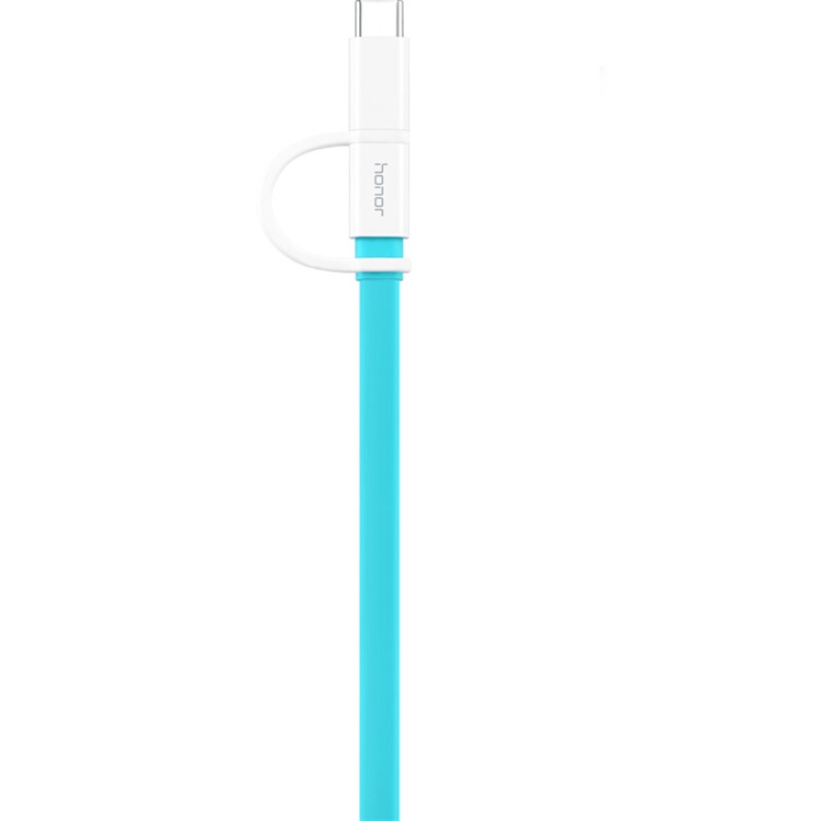 HUAWEI Honor Micro USB + Type-C Sync Charging Data Flat Cable 1.5m for Xiaomi Mi Note 2 / HTC 10 - Cyan-3