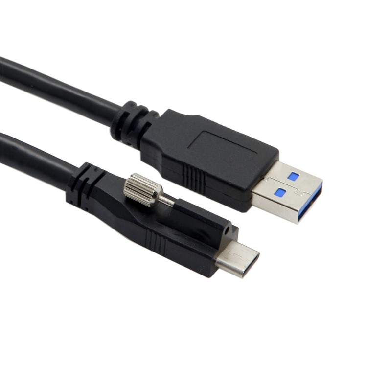 Stylish USB 3.1 TypeC Locking Connector to Standard USB 3.0 Data Cable