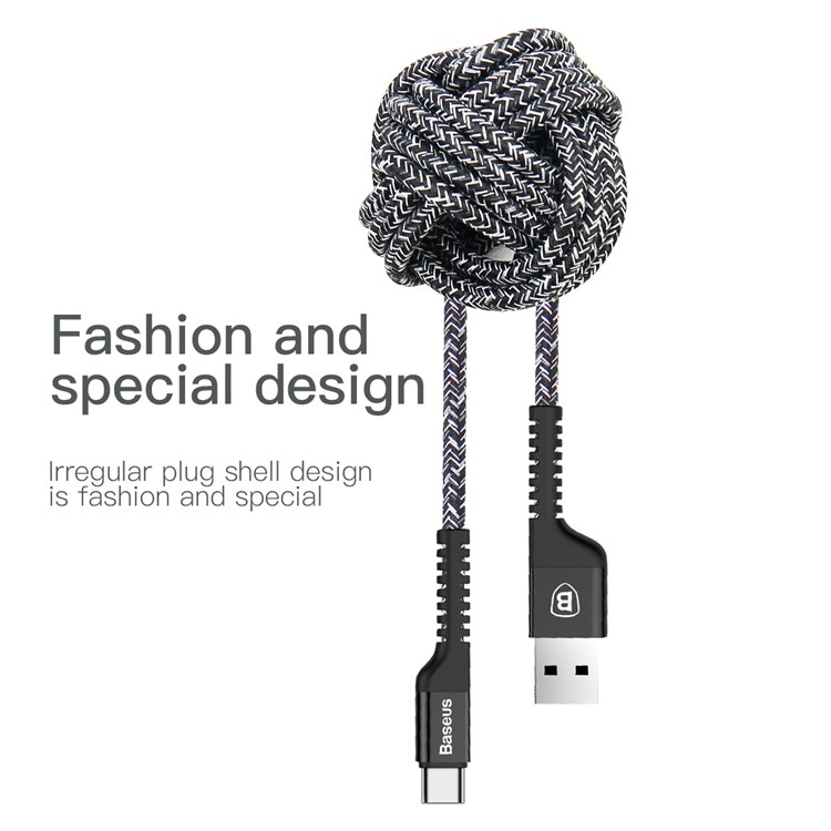 BASEUS 1.5m 2A Confidant Anti-break Type-C USB Sync Charging Cable - Black-2
