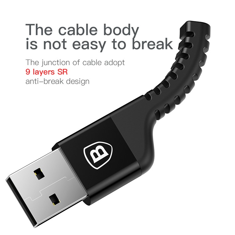 BASEUS 1.5m 2A Confidant Anti-break Type-C USB Sync Charging Cable - Black-3