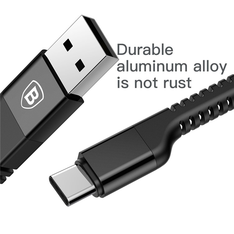 BASEUS 1.5m 2A Confidant Anti-break Type-C USB Sync Charging Cable - Black-4