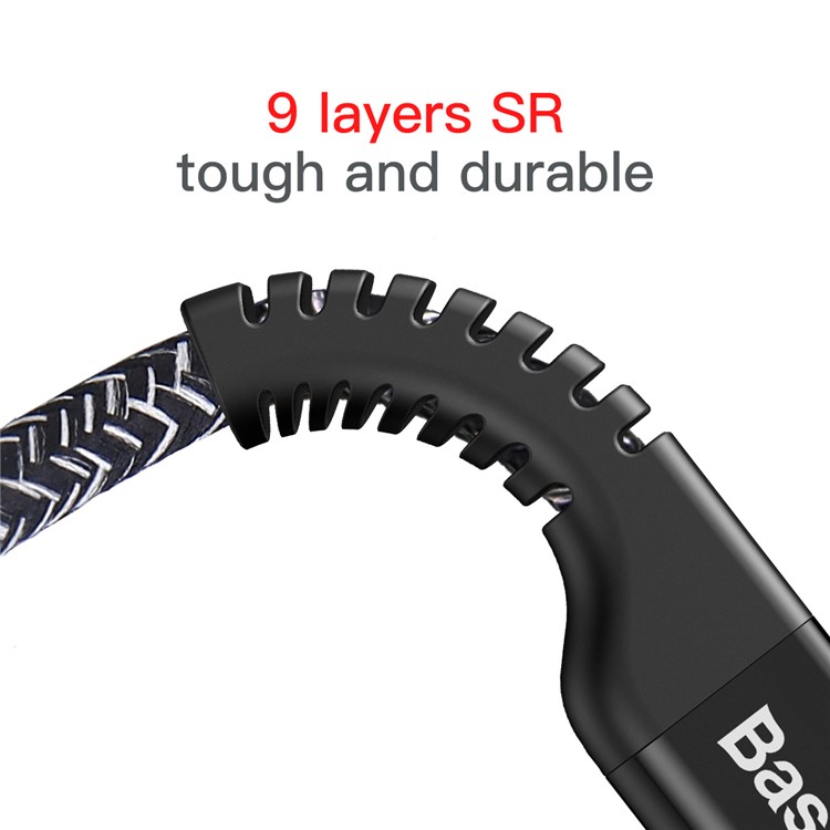 BASEUS 1.5m 2A Confidant Anti-break Type-C USB Sync Charging Cable - Black-5