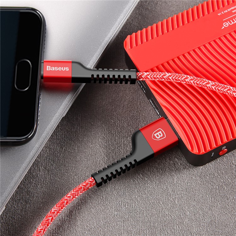 BASEUS 1m 2A Confidente Series 9 Capas SR Anti-break Type-c Transferencia De Datos Cable De Carga - Rojo-8