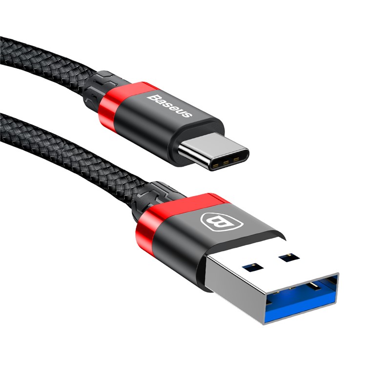 BASEUS 1.5M Tipo De Tecido Tipo-c Cabo De Carregamento De Sincronização De Dados USB Para Samsung Huawei - Vermelho-1