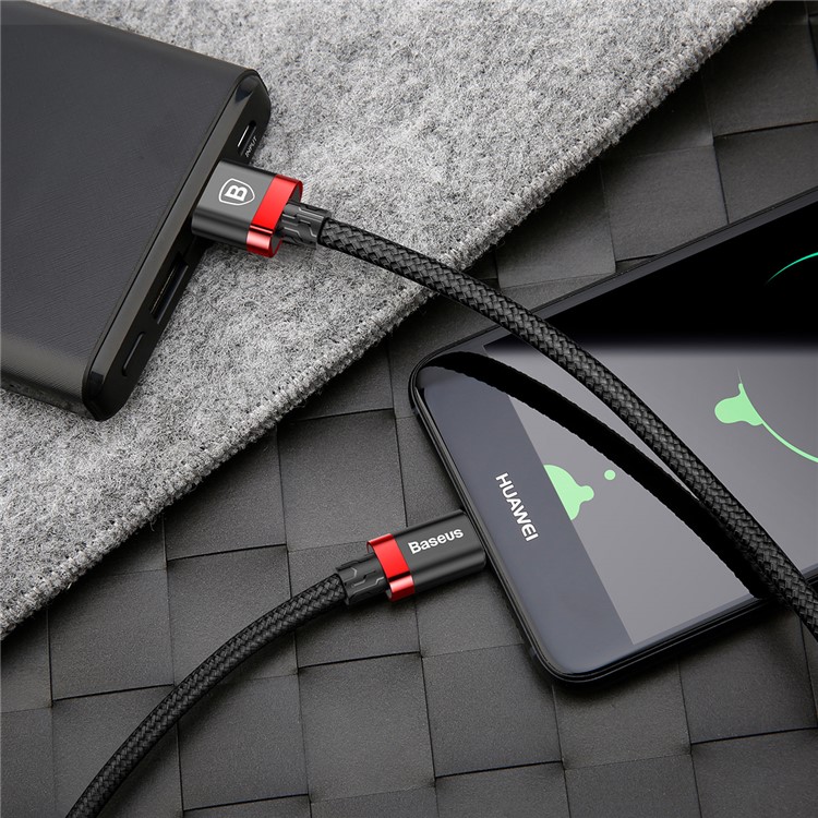 BASEUS Série De Cinturão De Cor Dourada USB 3.0-A Para USB Tipo C 3A 1M Cabo De Carregamento De Dados De Sincronização De Dados - Vermelho / Preto-9